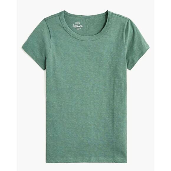 J Crew Factory Women's Cotton Girlfriend Crewneck Tee AJ089 Green Size XS NWT - Picture 1 of 3